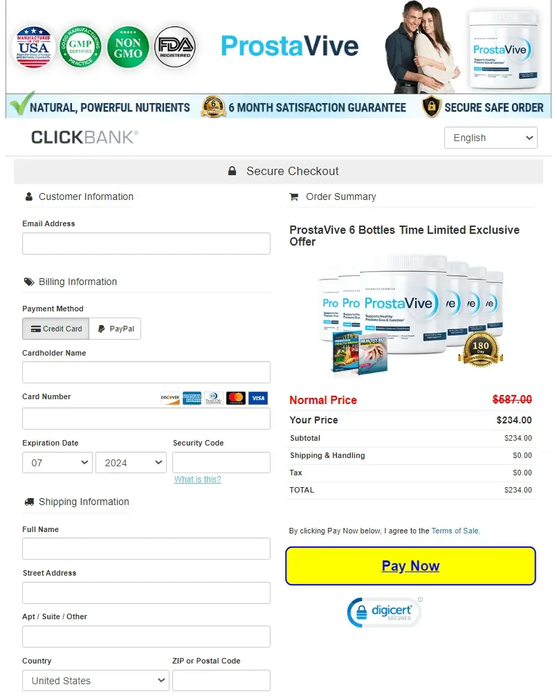 ProstaVive™ checkout page